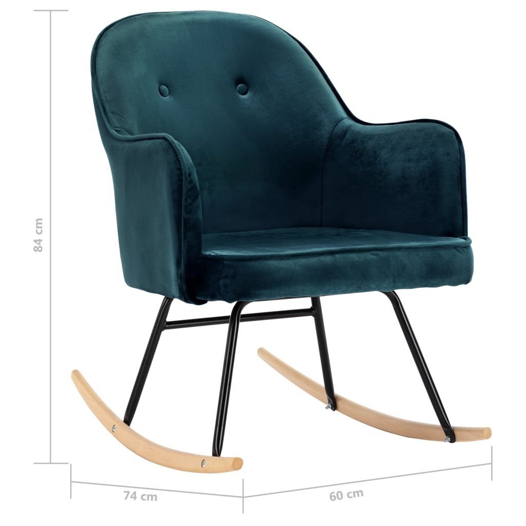 möbelando Schaukelstuhl Aletshausen (B/H/T: 60x84x74 cm), aus Samt in Blau