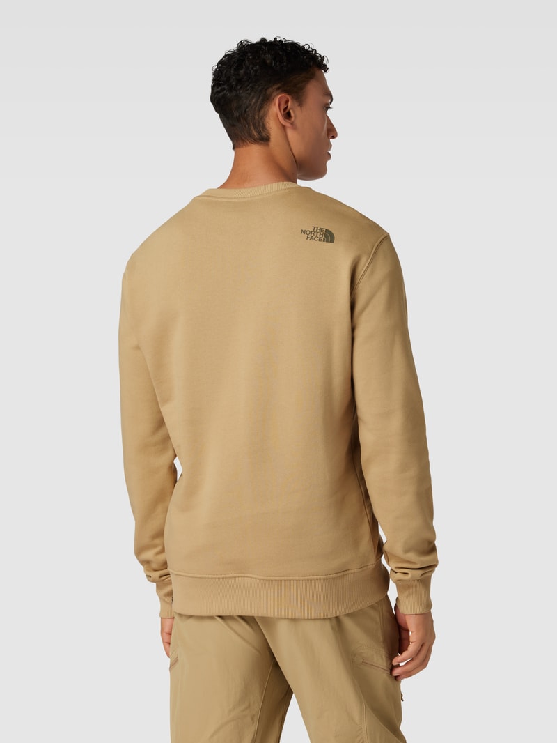 Sweatshirt mit Label-Print und Rundhalsausschnitt in beige
