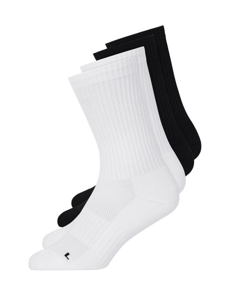 SNOCKS Hohe Laufsocken 4 Paar in Schwarz-Weiß günstig kaufen