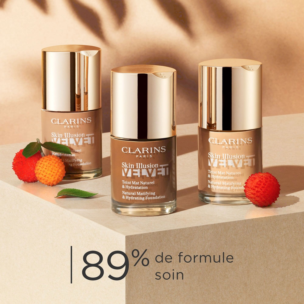 Clarins Skin Illusion Velvet  Fond de Teint MatNaturel & Hydratation Fond de teint