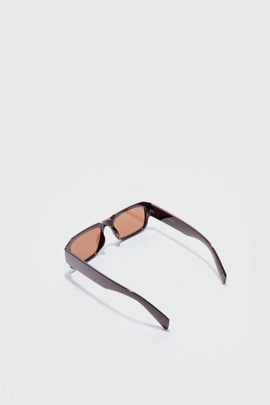 Braune eckige Plastik-Sonnenbrille