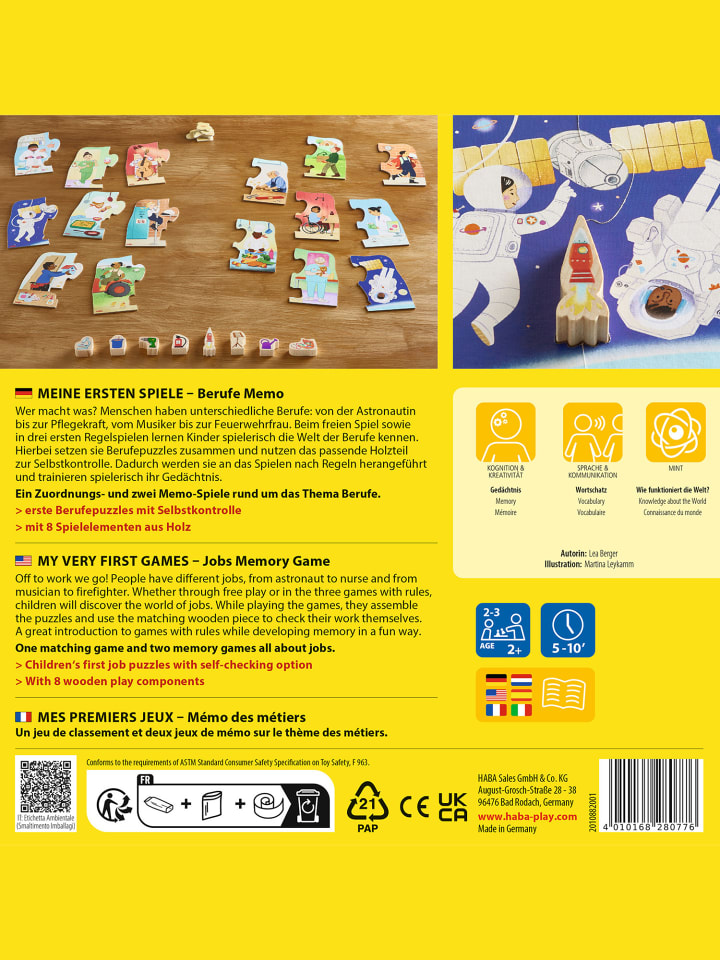 Haba Spiel Meine ersten Spiele – Berufe Memo in mehrfarbig günstig kaufen onesize