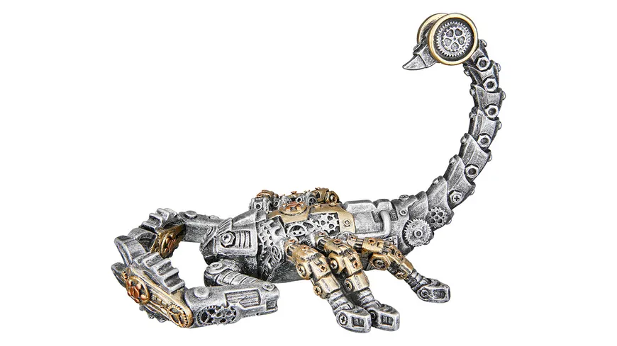 GILDE Figur Skorpion Steampunk H=14cm Silberfarben