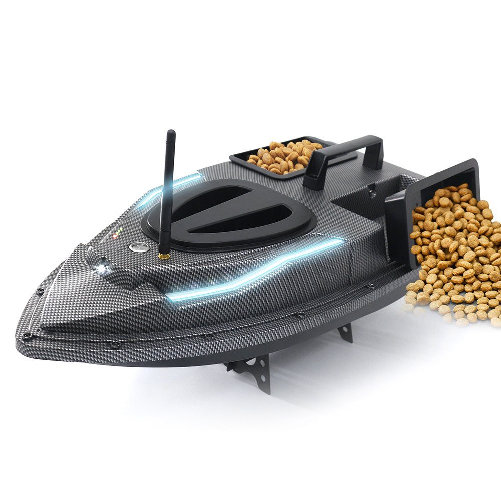 Tidyard RC-Boot GPS,Fischköderboot,500 m,LED-Licht zum Angeln,2 Köderbehälter,1,5 kg, Automatische Kreuzfahrt,Rückkehr,Routenkorrektur