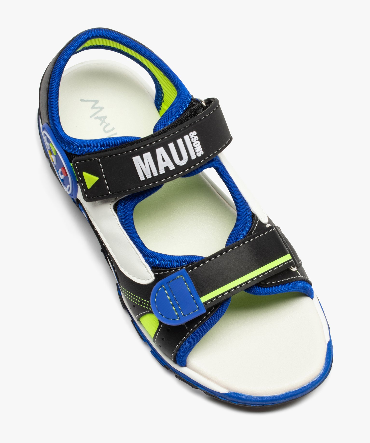 Sandales Garçon tricolores à double scratch - Maui & Sons noir | GEMO