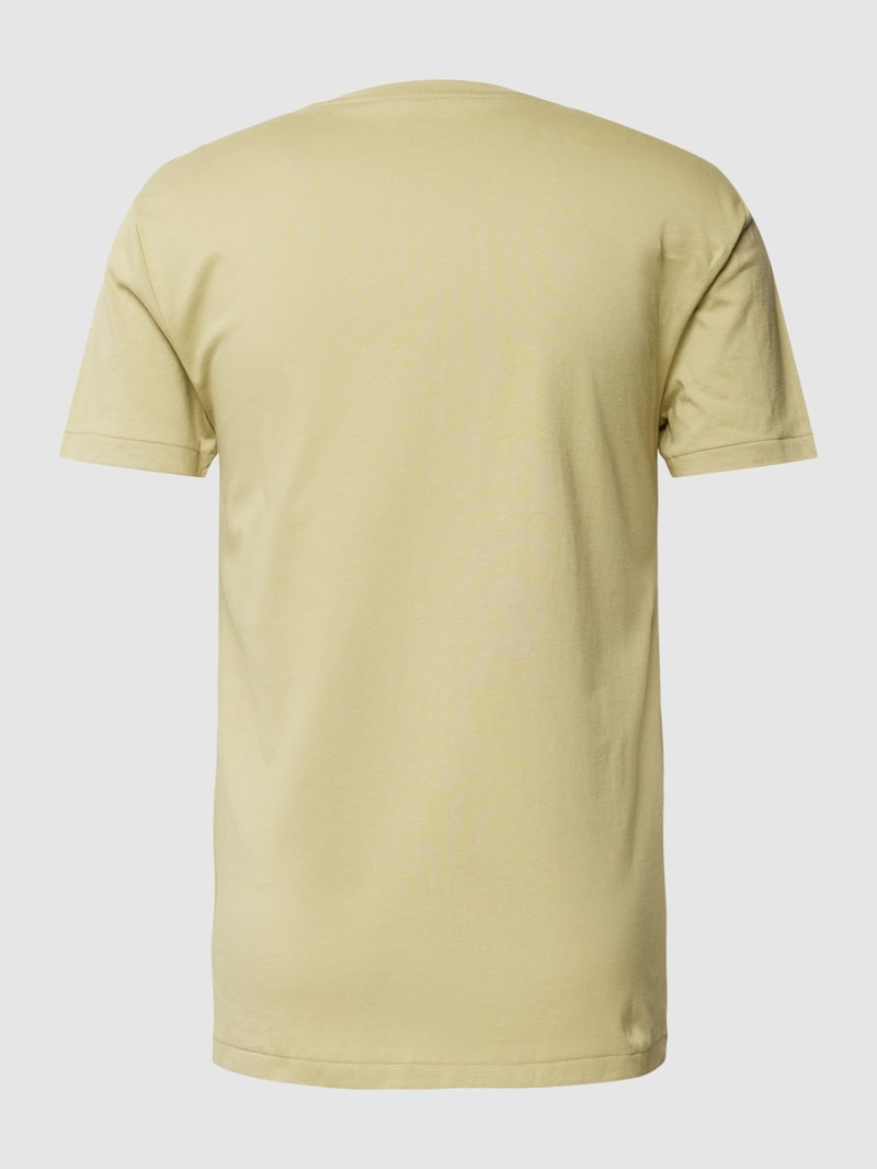 T-shirt Set mit Label-Stitching Modell 'Crew' in olivgrün