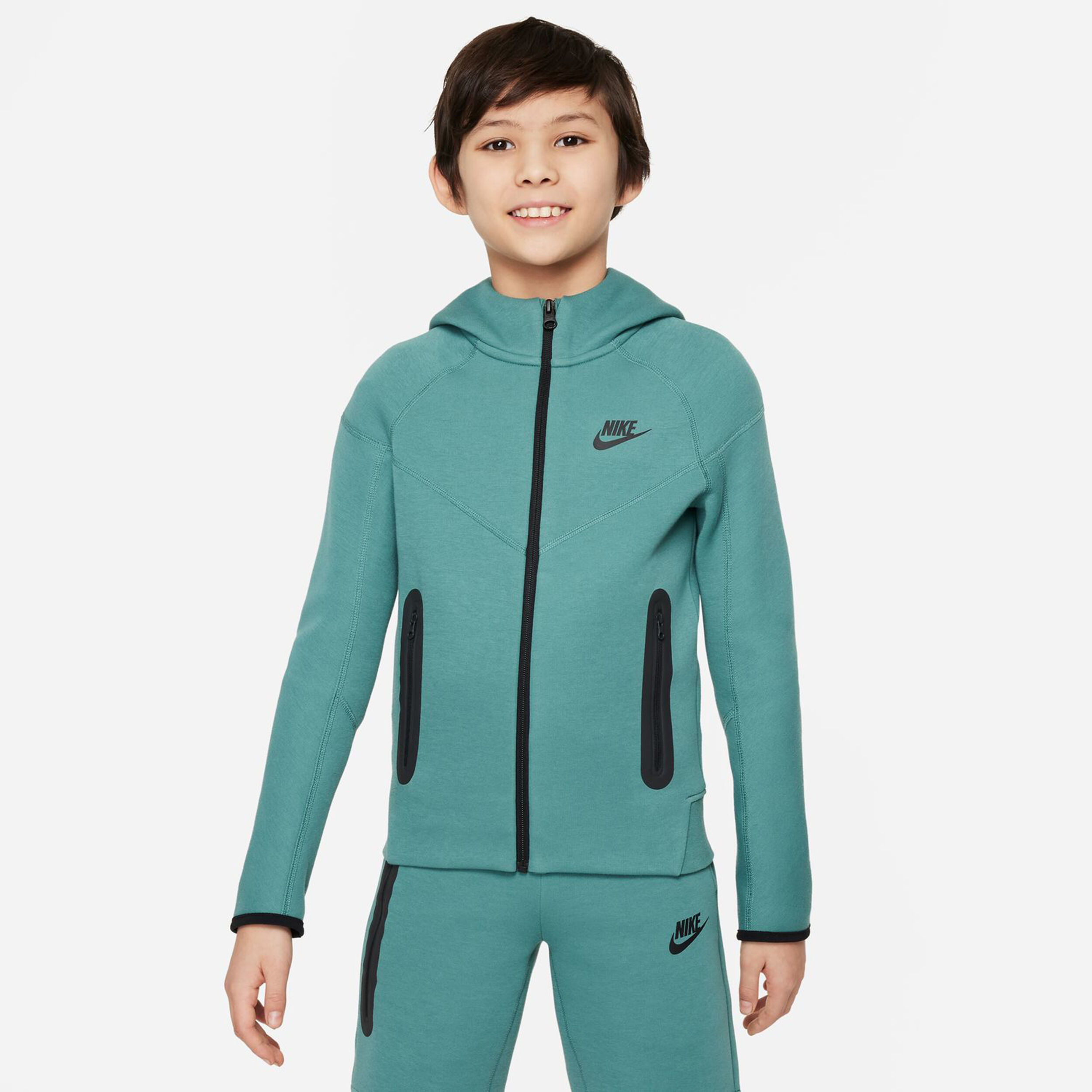Tech Fleece Full-Zip Hoody Jungen - Dunkelgrün