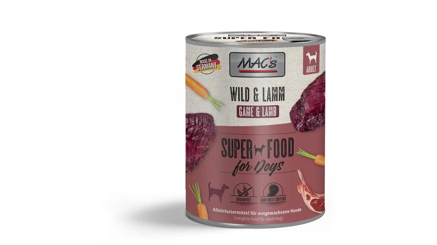 MAC's DOG Hundenassfutter Wild & Lamm 800 g