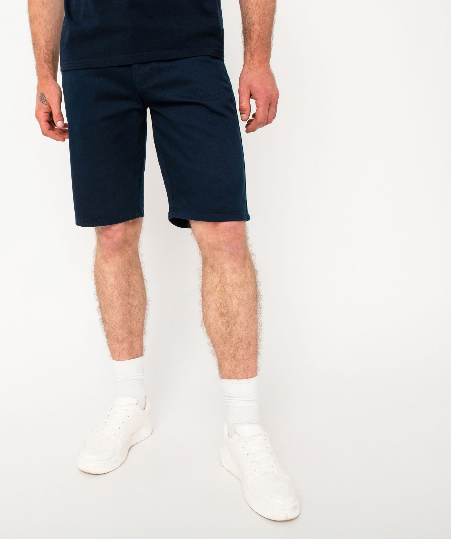 Bermuda coupe chino en coton stretch homme bleu fonce | GEMO