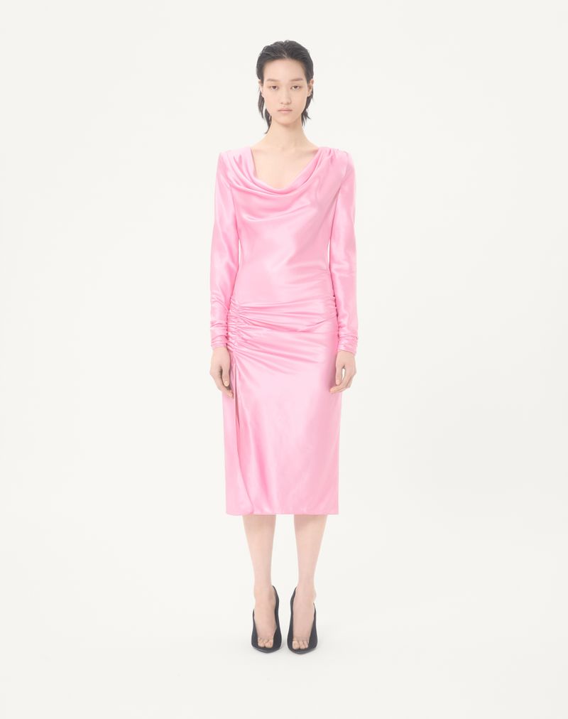 Vestido midi de crepe acetinado