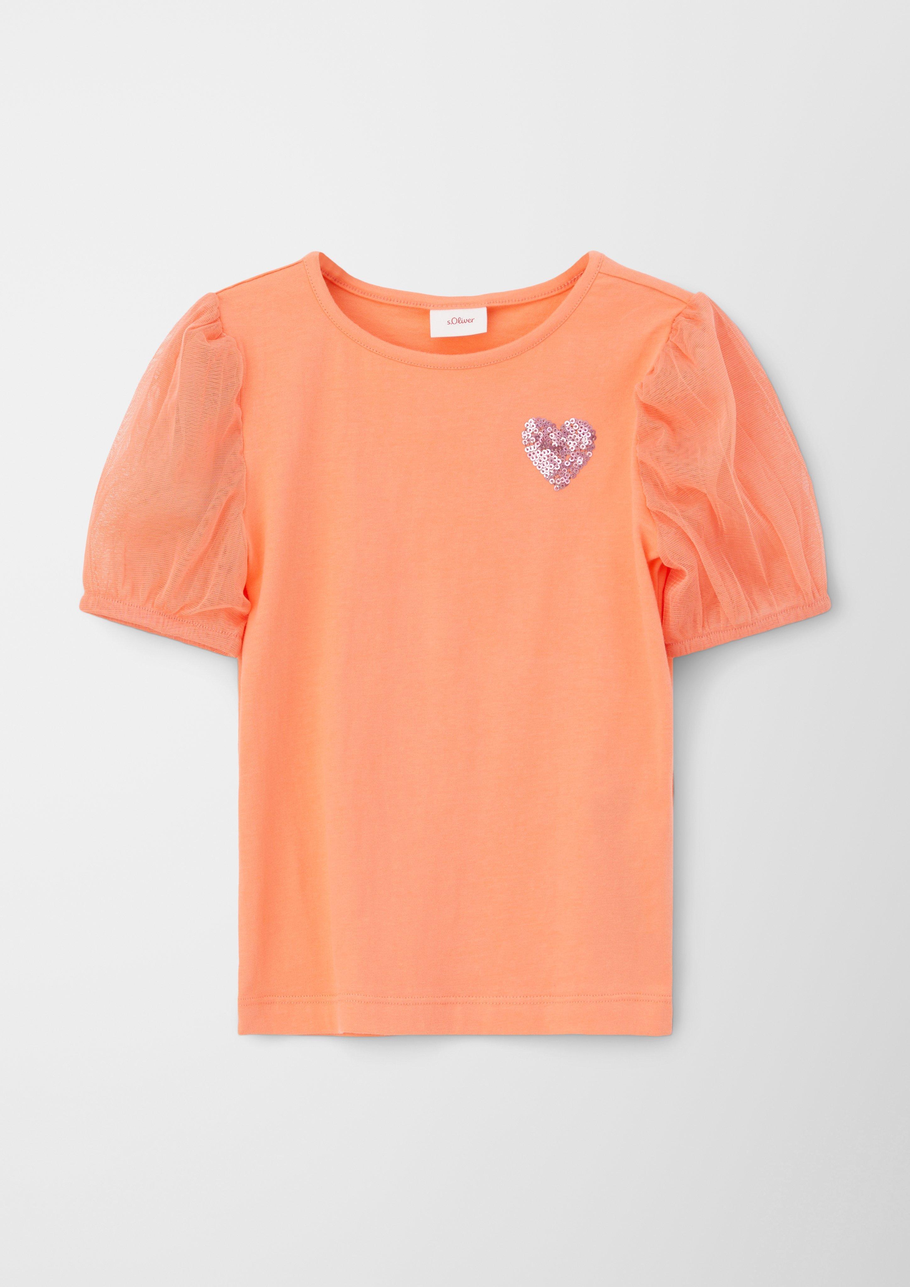 T-Shirt mit Mesh-Ärmeln  2127375-2034