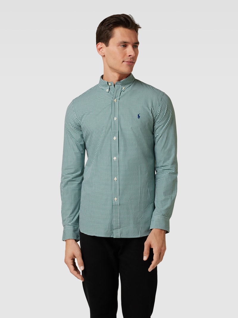 Slim Fit Freizeithemd mit Vichy-Karo in grün