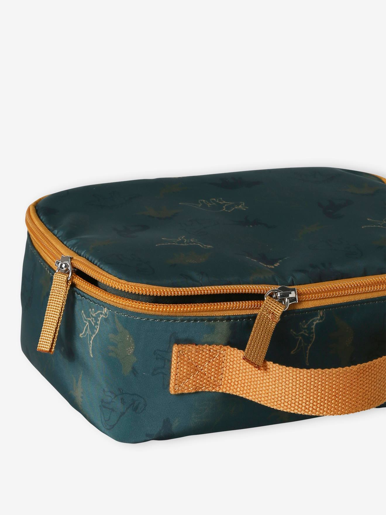 Vertbaudet Jungen Lunchbag mit Dinos - tannengrün