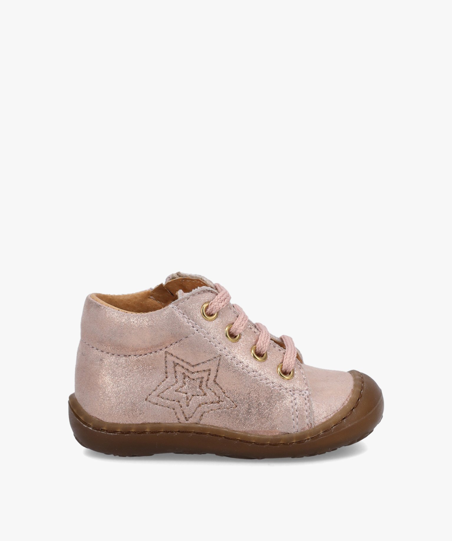Chaussures premiers pas bébé fille en cuir métallisé –... rose | GEMO