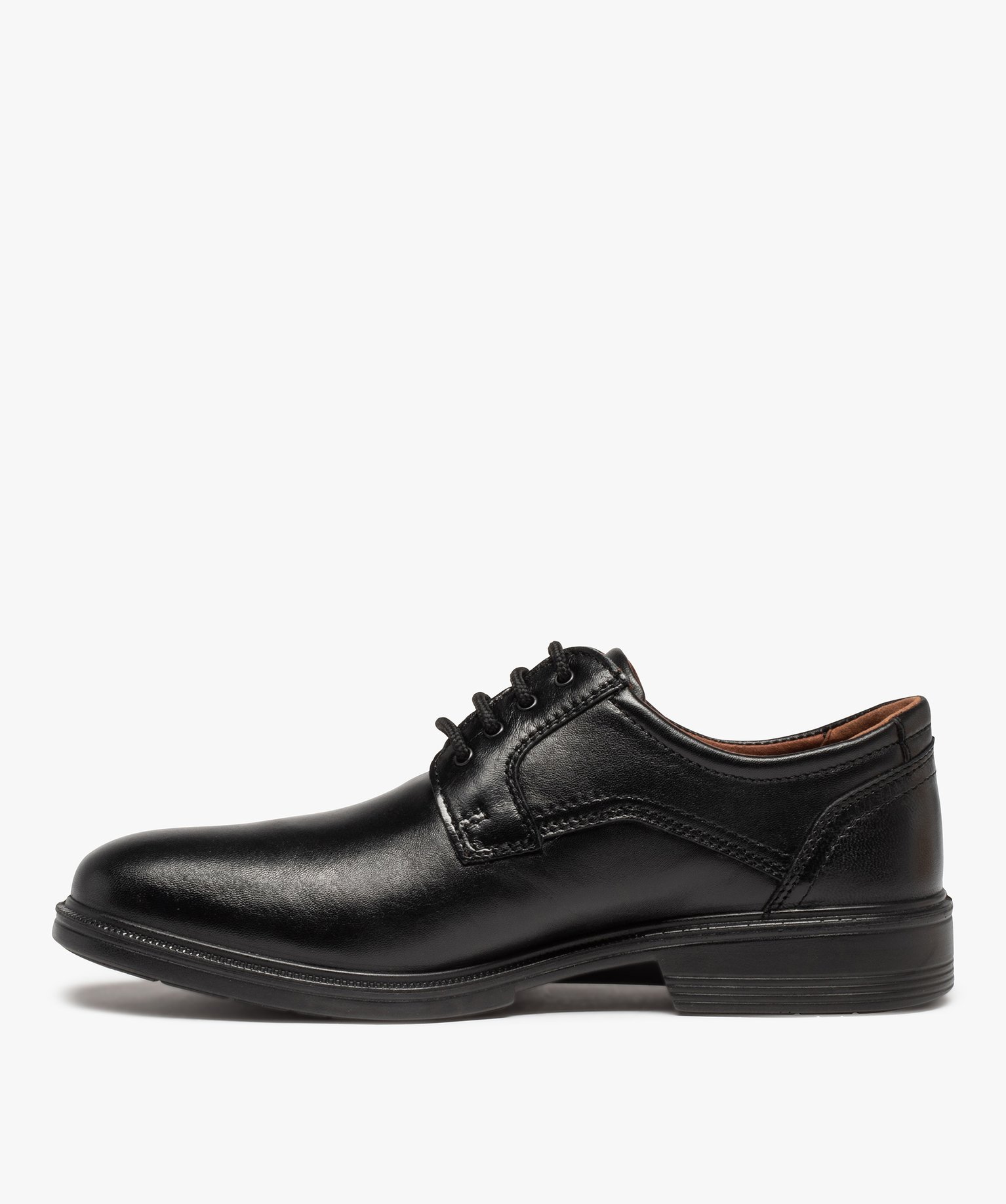 Derbies homme confort unis à semelle amortissante noir | GEMO