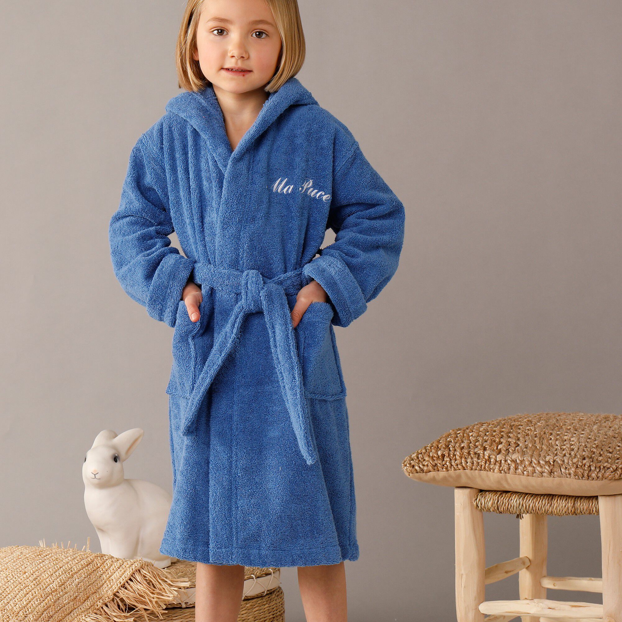 Peignoir enfant éponge à capuche personnalisable