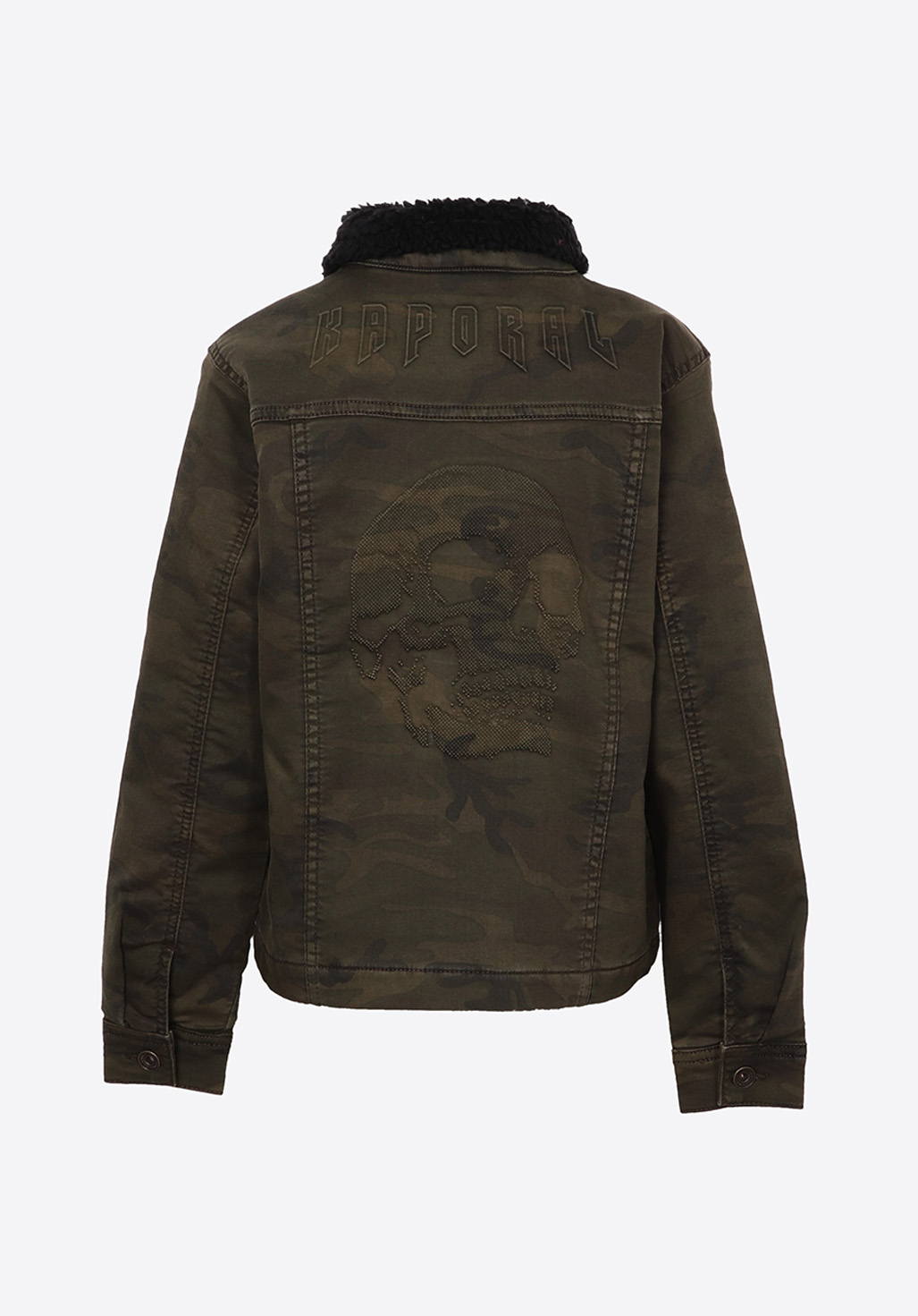 SAZER  Veste en jean kaki camouflage Garçon