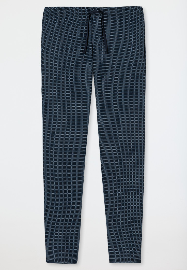 Loungehose lang Jersey dunkelblau-gemustert - Mix+Relax