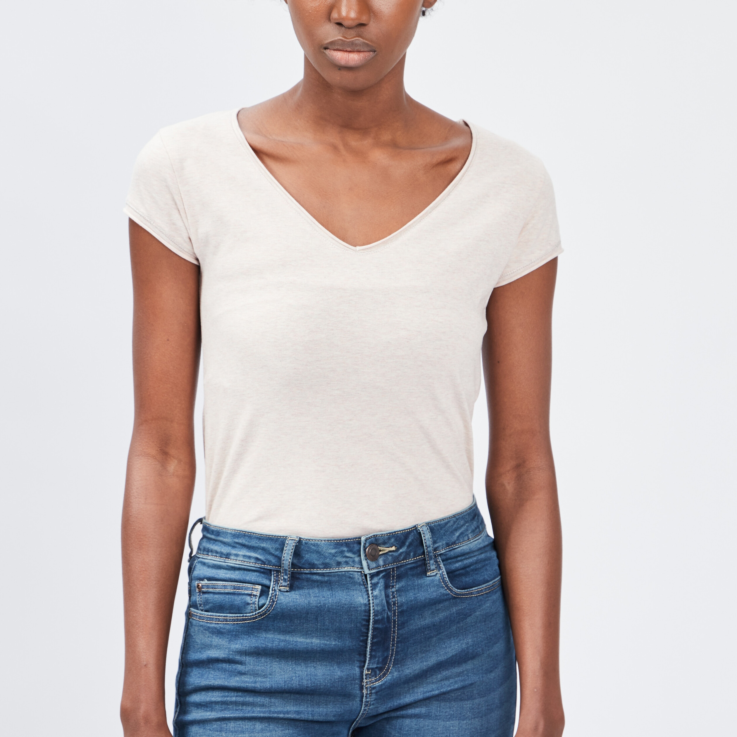 T-shirt manches courtes rose clair femme | La Halle