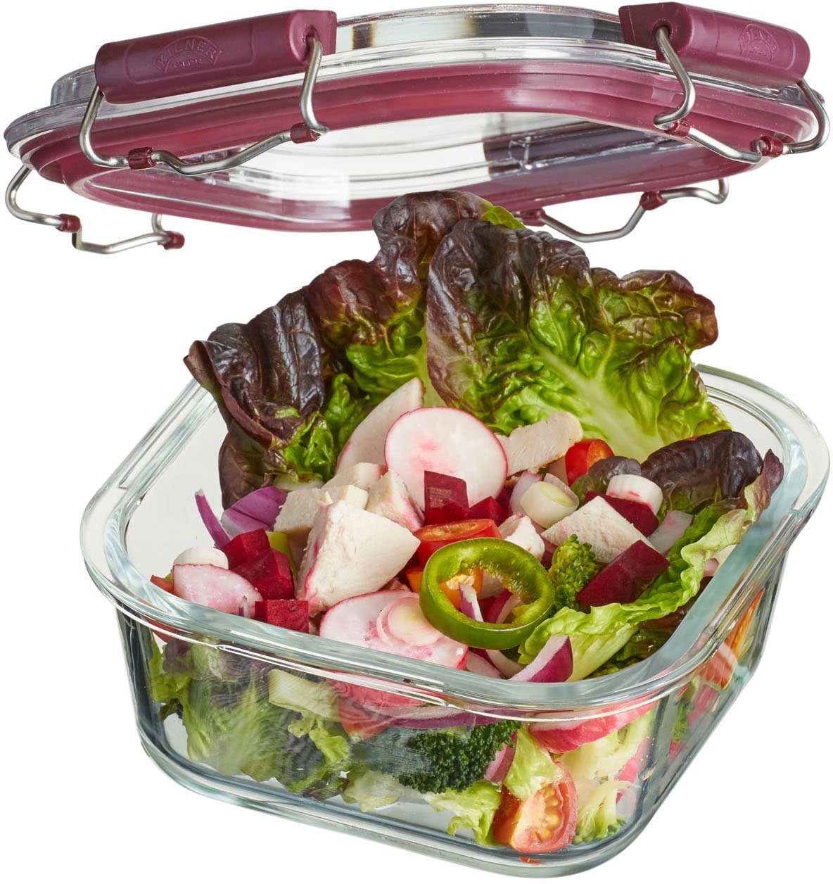 KILNER Frischhaltedose, Borosilikatglas, (Set, 1-tlg), auslaufsicherer Bügelverschluss, hitzebeständig, spülmaschinengeeignet