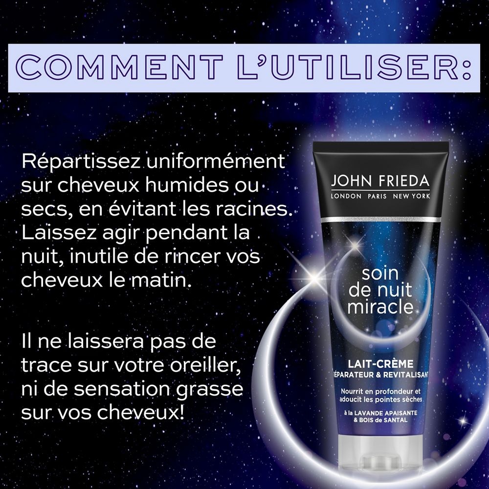 john frieda Soin de Nuit Miracle Lait-Crème Réparateur & Revitalisant 100ml Soin pour les cheveux