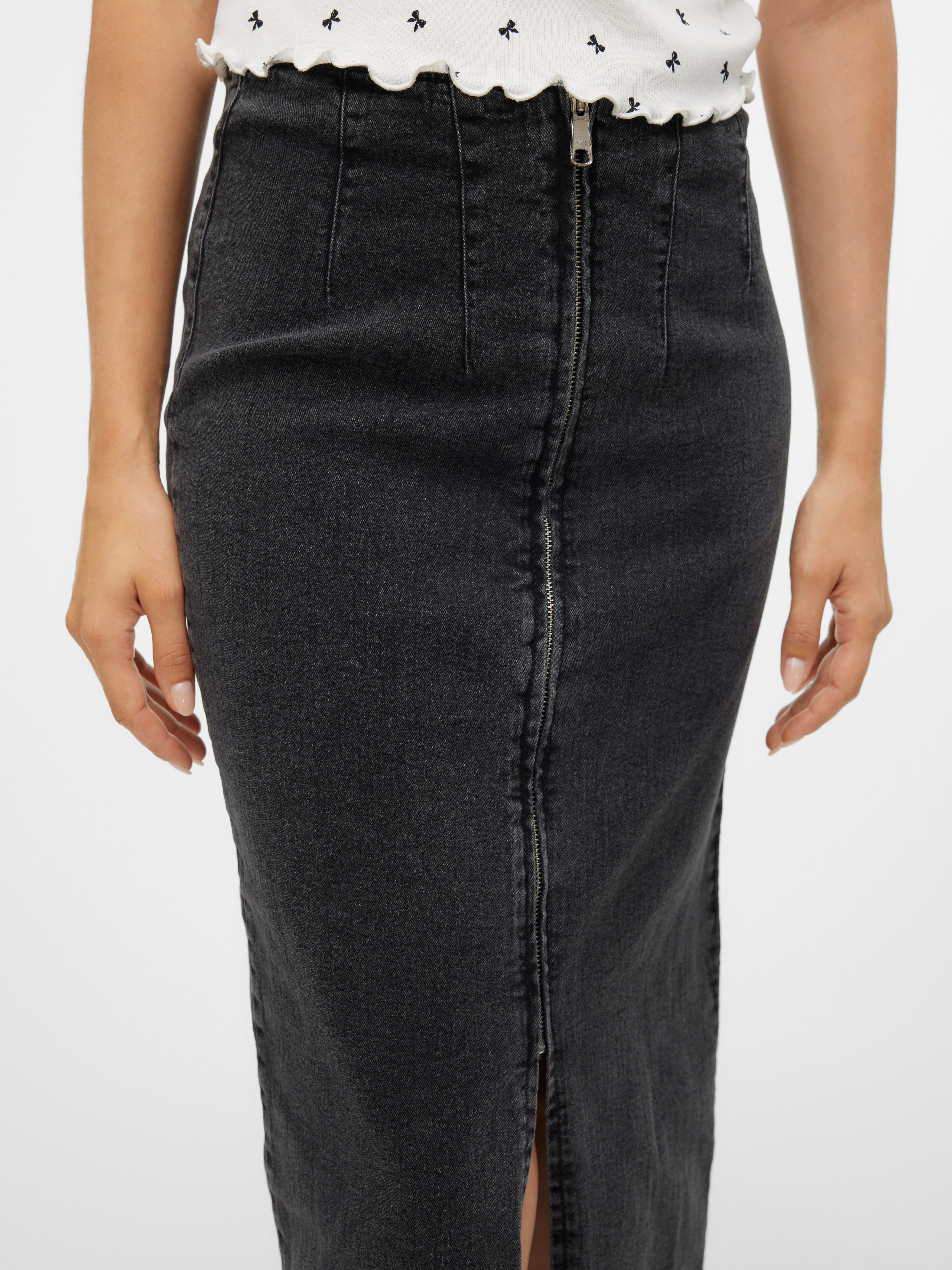VMMONIC Hohe Taille Midirock