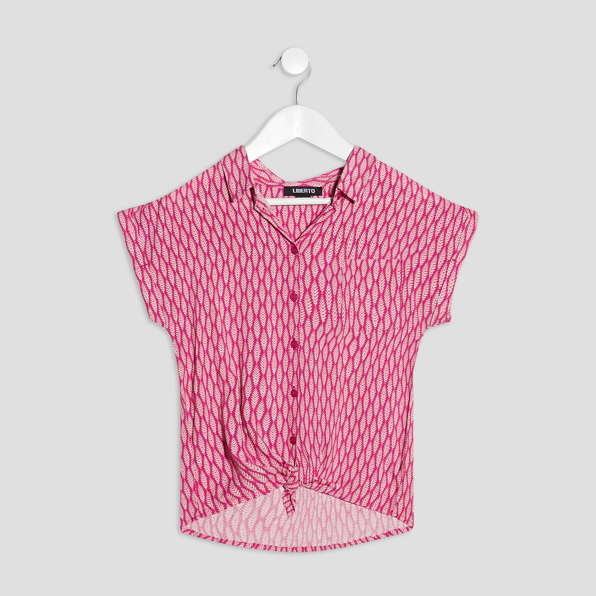 Chemise manches courtes rose fushia fille | La Halle