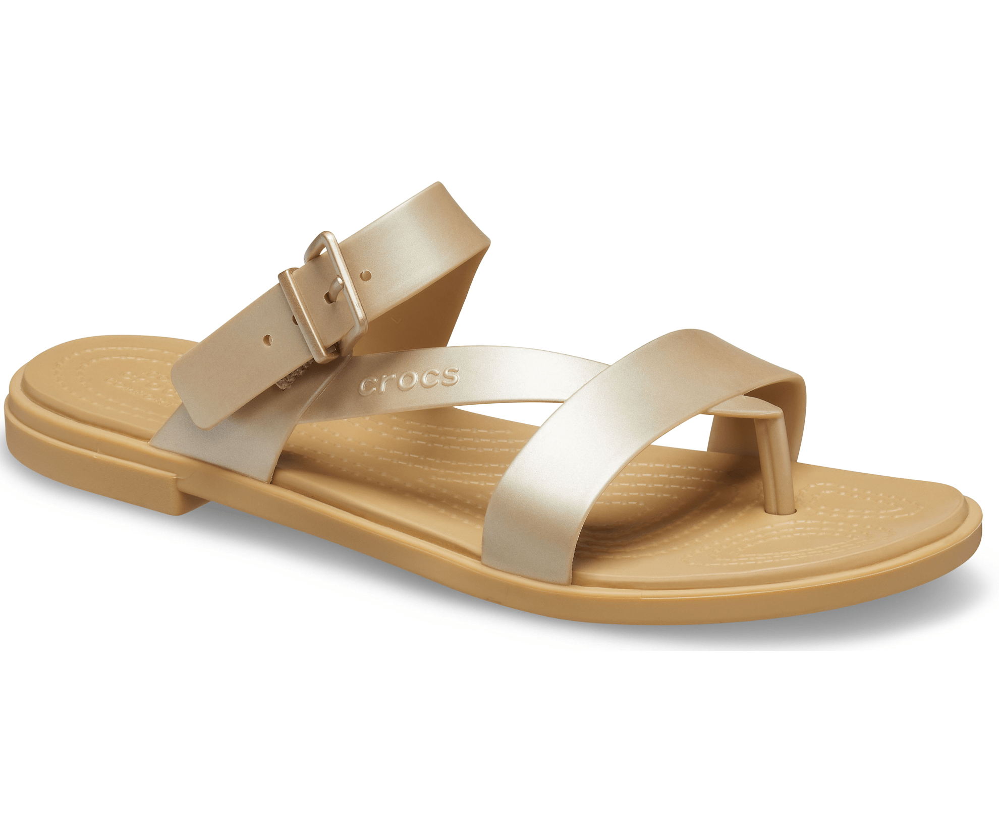 Women's Crocs Tulum Metallic Toe Post Sandal
