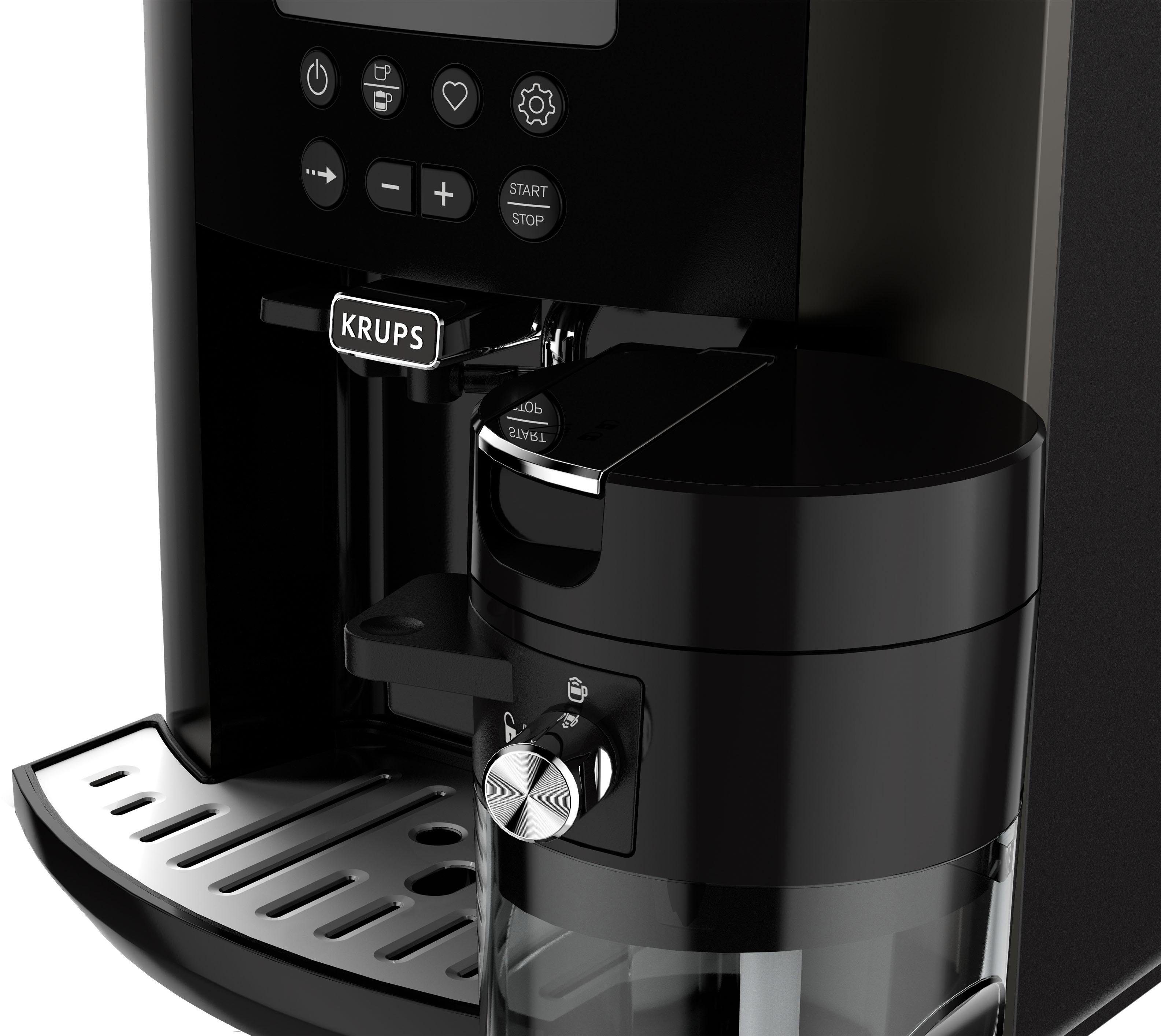 Krups Kaffeevollautomat EA819E Arabica Latte, Wassertankkapazität: 1,7 Liter, Pumpendruck: 15 Bar, LCD-Display