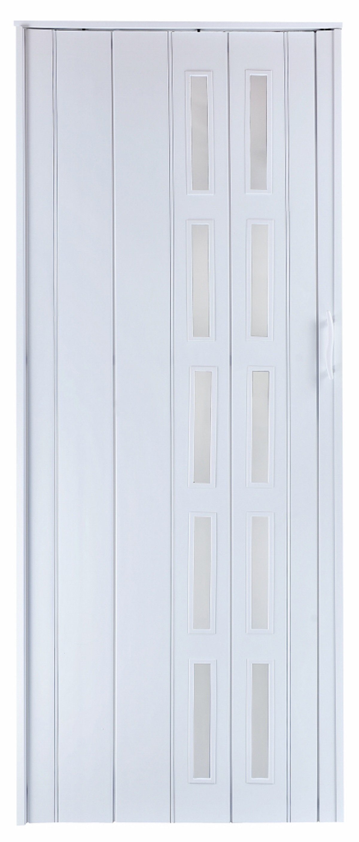 Standom Falttür Schiebetür weiß farben Fenster H. 201 cm für Türbreite bis 94 cm st5