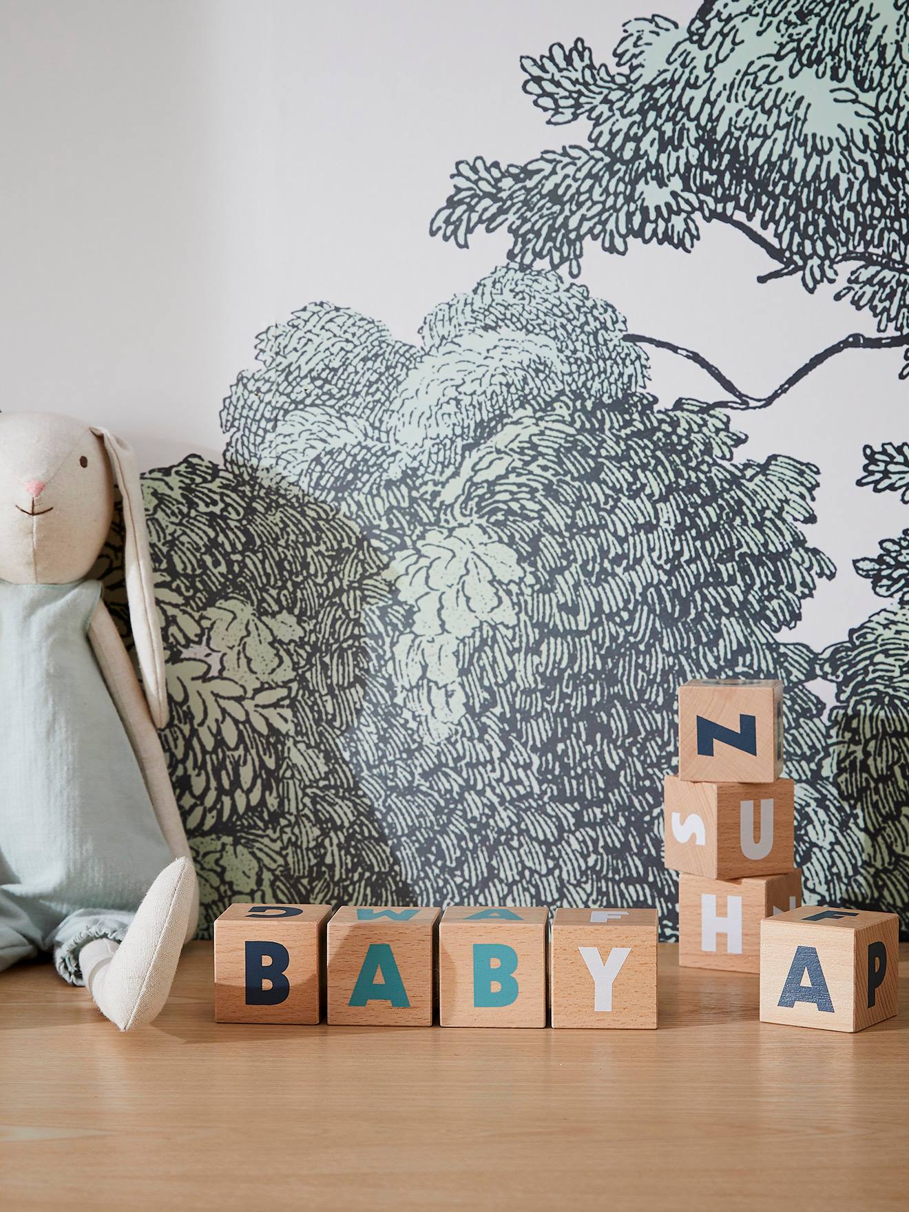 10 grands cubes lettres en bois FSC® multicolore