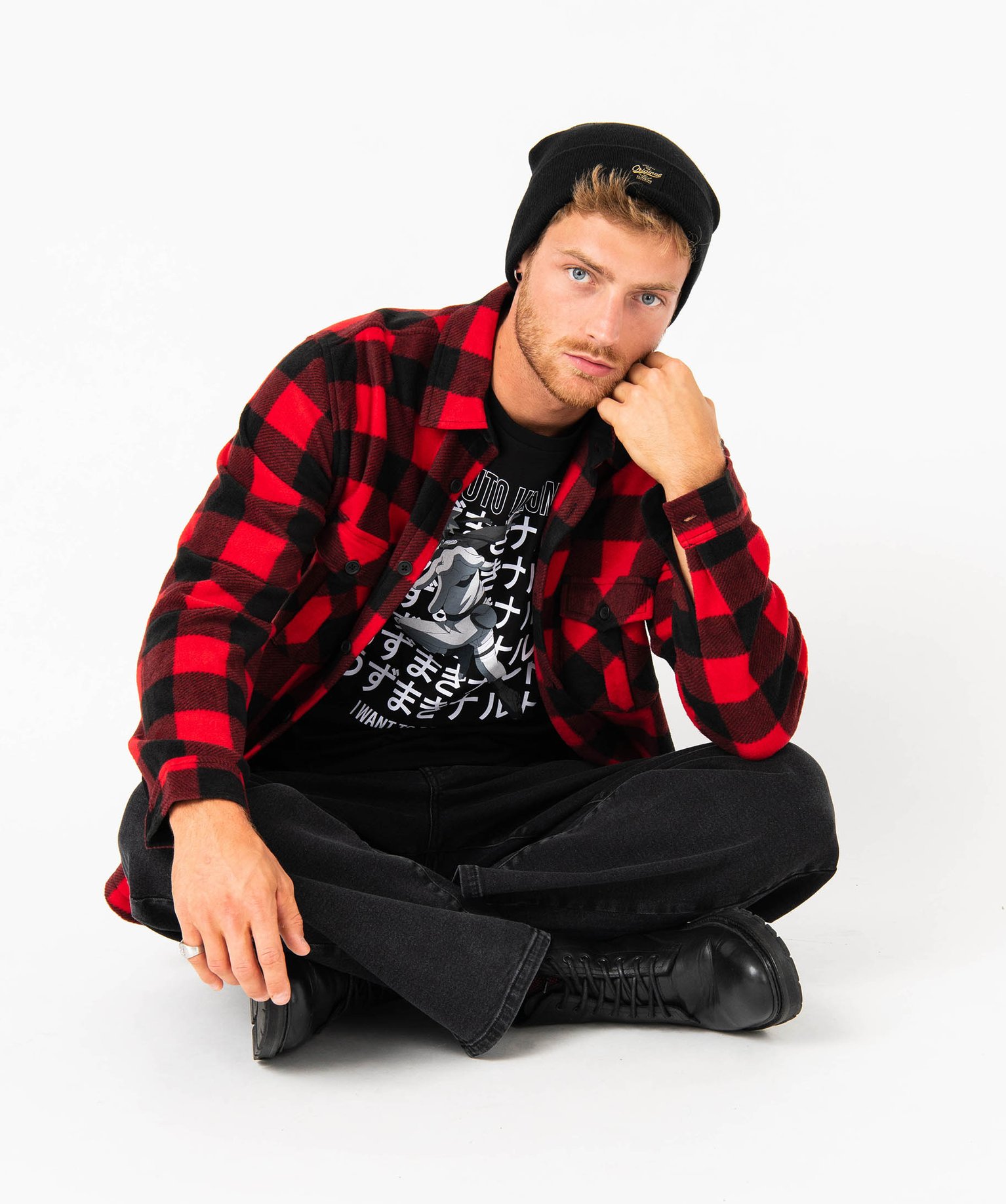 Tee-shirt à manches courtes imprimé homme - Naruto Shippuden noir | GEMO