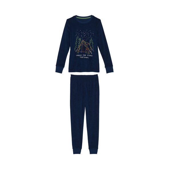 Frottee Pyjama, navy/türkis, 86/92, 2er Set