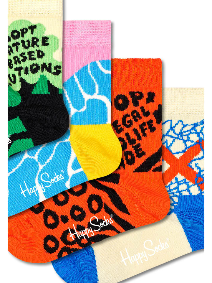 Happy Socks 4 Paar Socken Kids WWF Geschenk Box in Mehrfarbig günstig kaufen