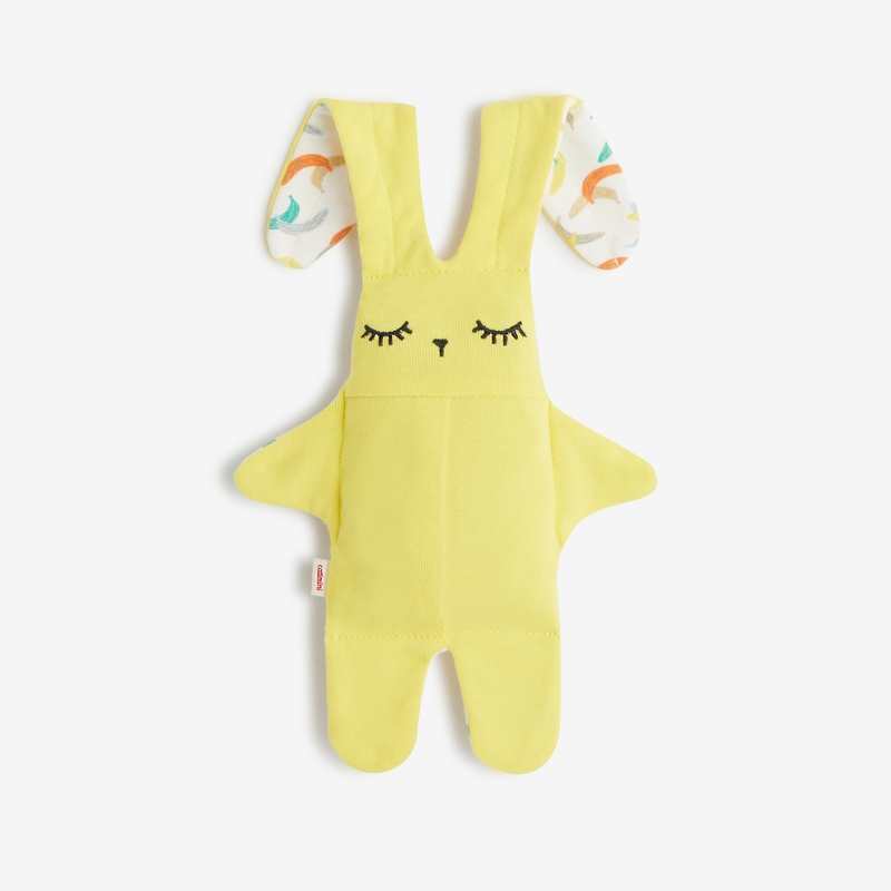 Doudou bébé lapin à motifs bananes blanc Catimini