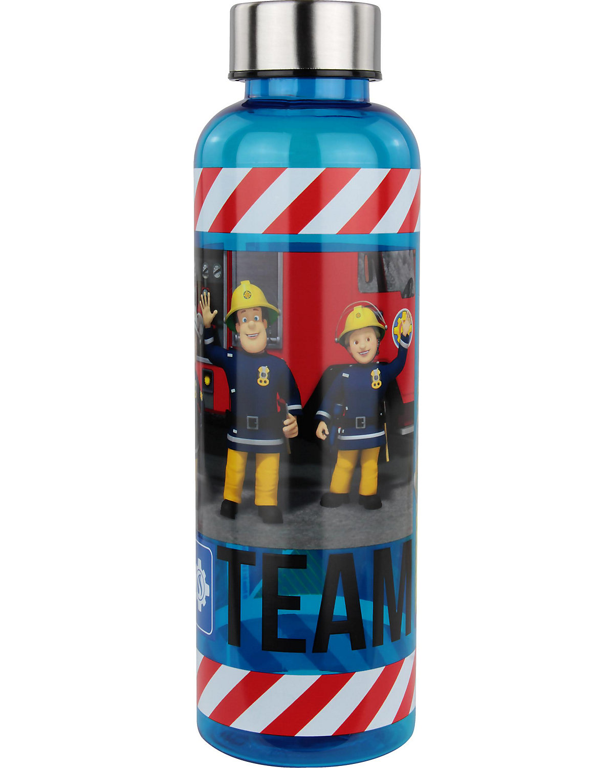 Trinkflasche Feuerwehrmann Sam mit Edelstahl-Deckel blau, 500 ml