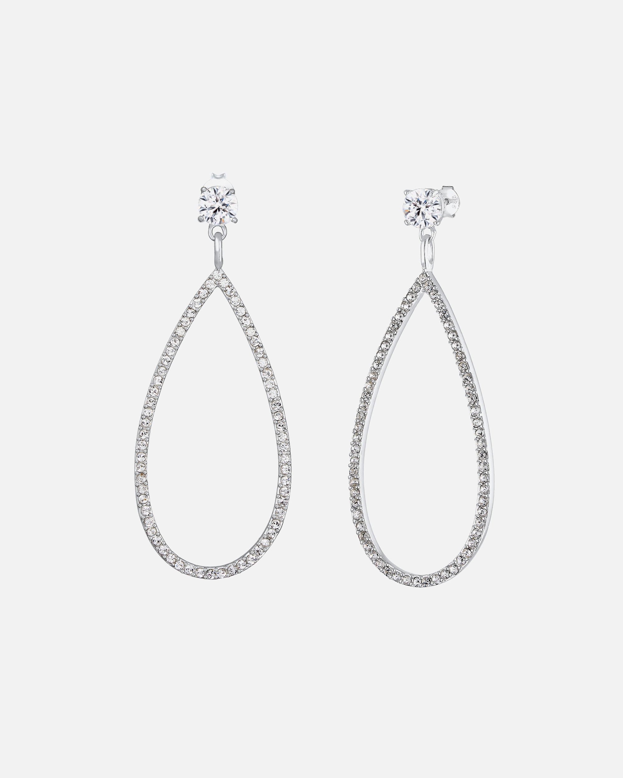 Boucles d'oreilles Elli PREMIUM pour femmes, ornées de cristaux étincelants et fabriquées en argent sterling 925.