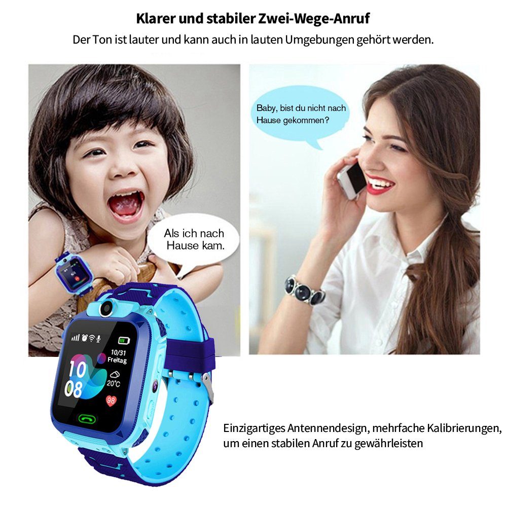Bothergu Smartwatch, Jungen Mädchen 3-13 Jahre Kinder Geburtstagsgeschenk (Rosa)