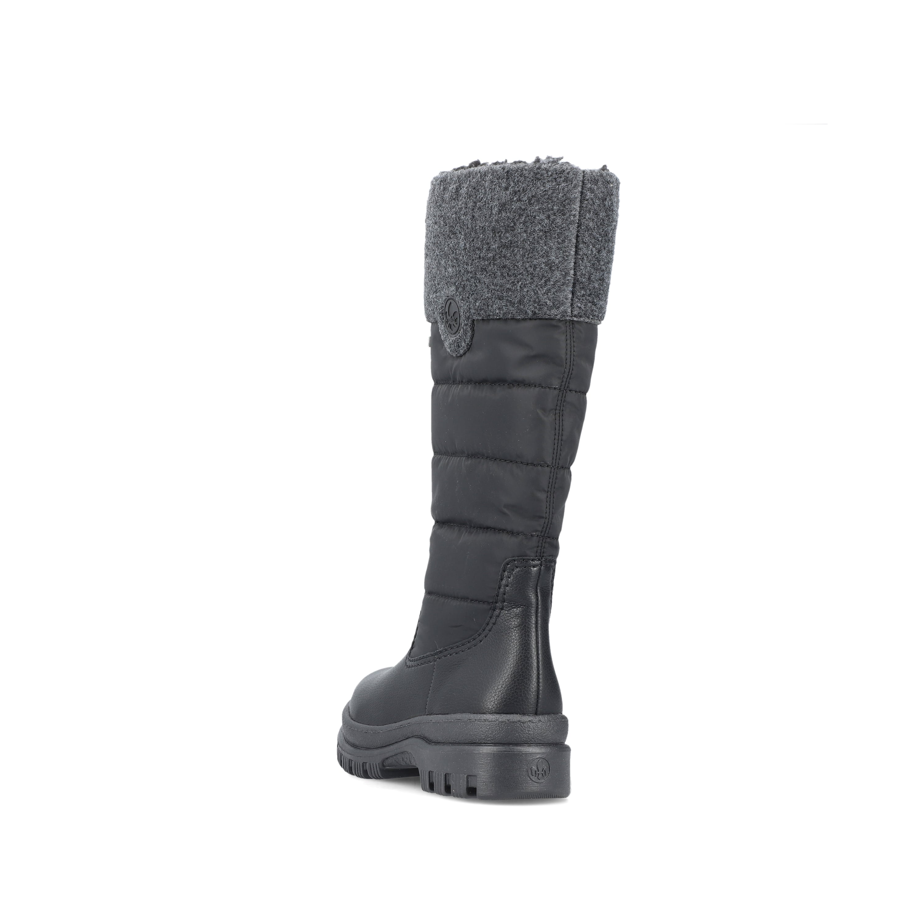 Rieker Damen Hochschaftstiefel graphitschwarz