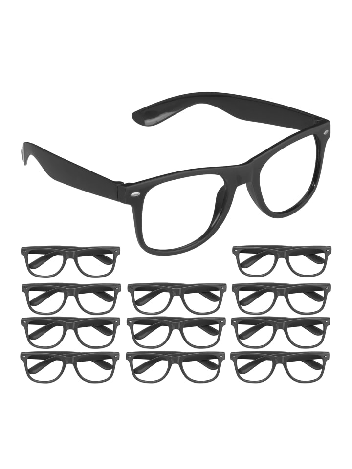 relaxdays 12 x Partybrille in Schwarz günstig kaufen onesize