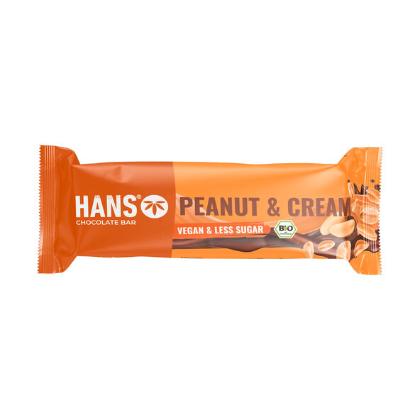 Bio Veganer Schokoriegel, Peanut & Cream, 12er Set (12 x 30g = 360g)