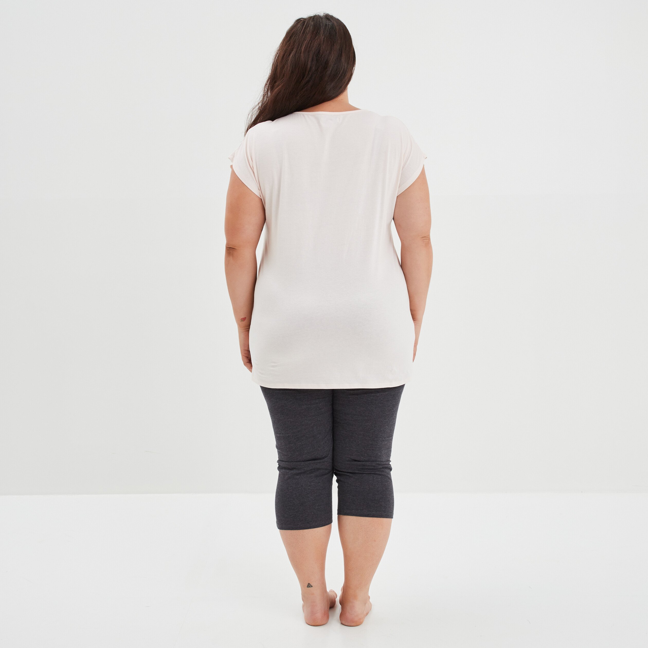 Ensemble pyjama corsaire Modavista rose clair femme grande taille | La Halle