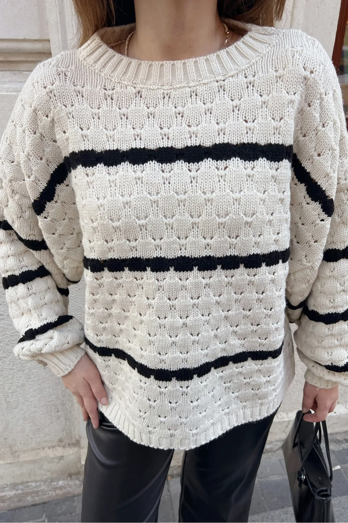 Bianco Lucci  Pullover - Weiß - Regular Fit