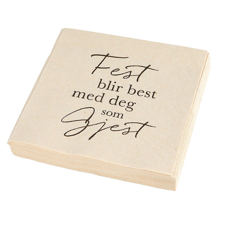 Vie Eco Servietter 30-pk 2-lags ublekt Fest blir best