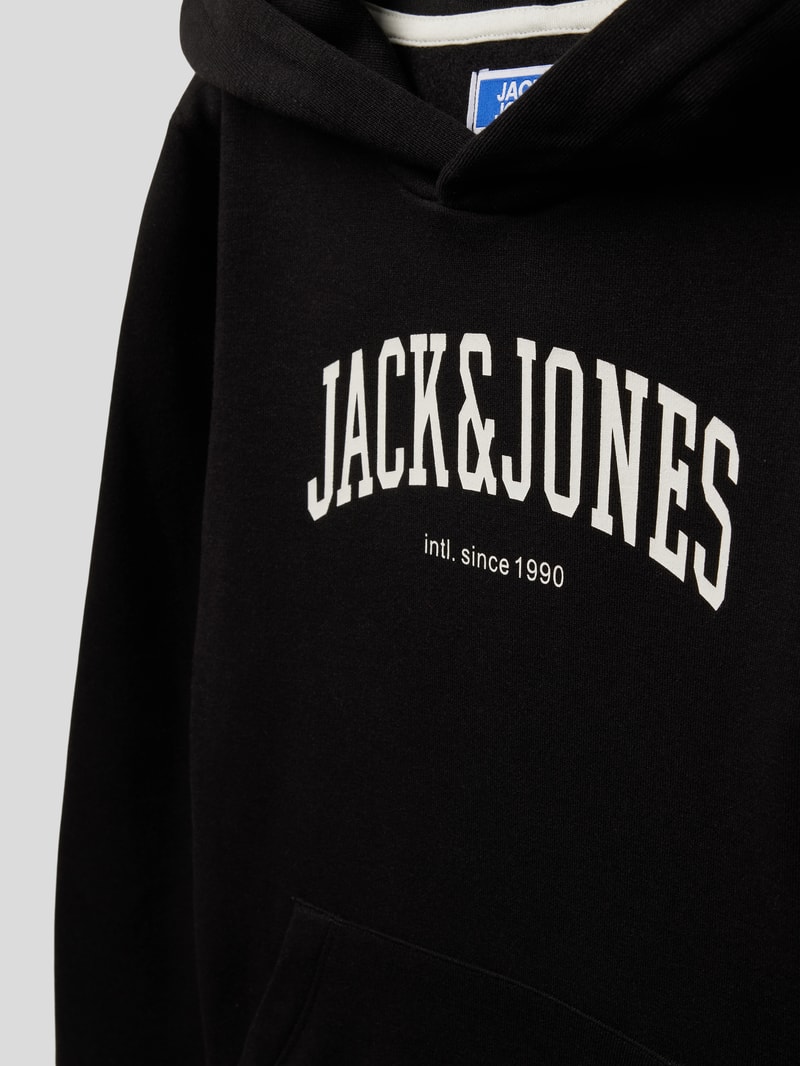 Hoodie in melierter Optik Modell 'EJOSH' in schwarz