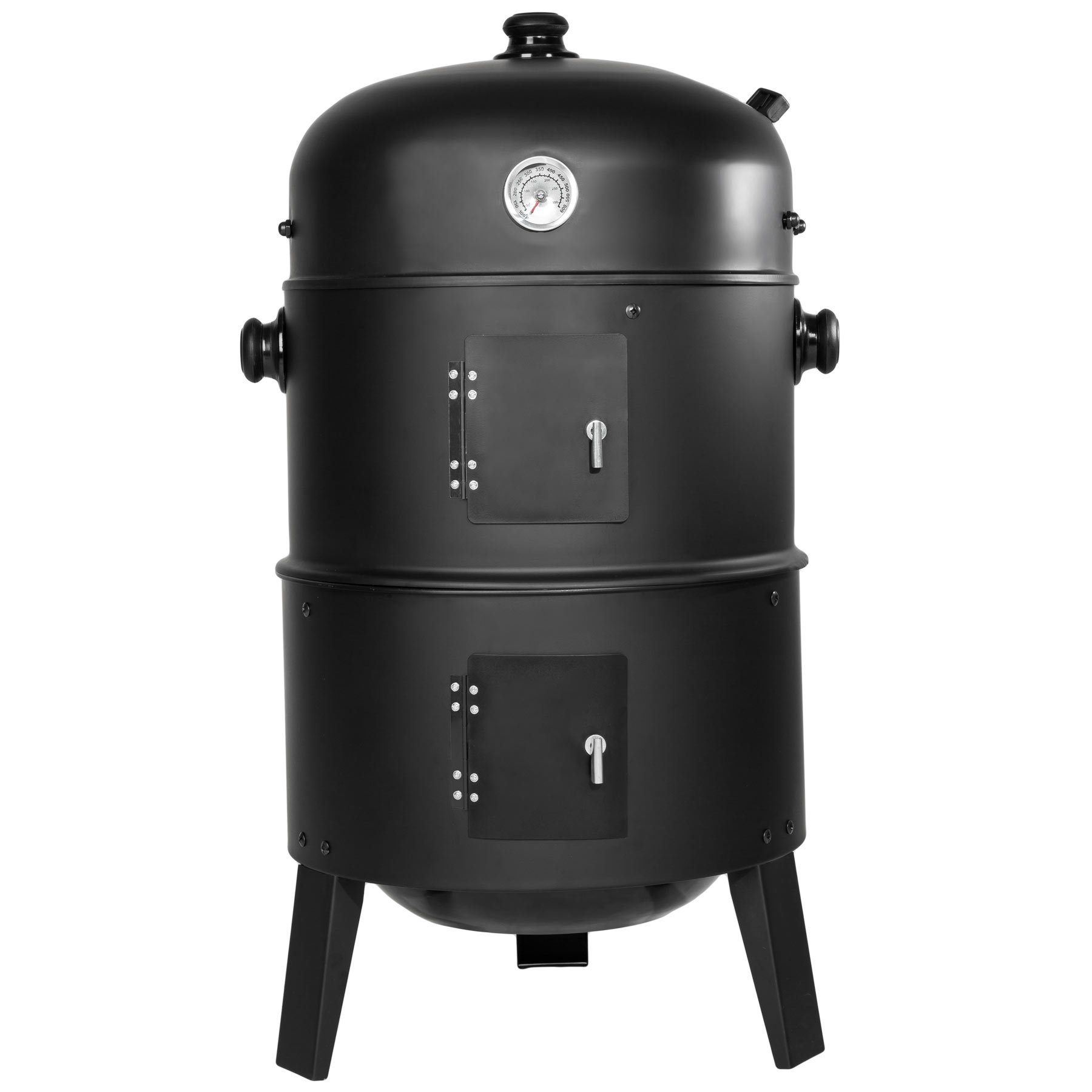 tectake Holzkohlegrill Holzkohlegrill Räuchertonne 3 in 1