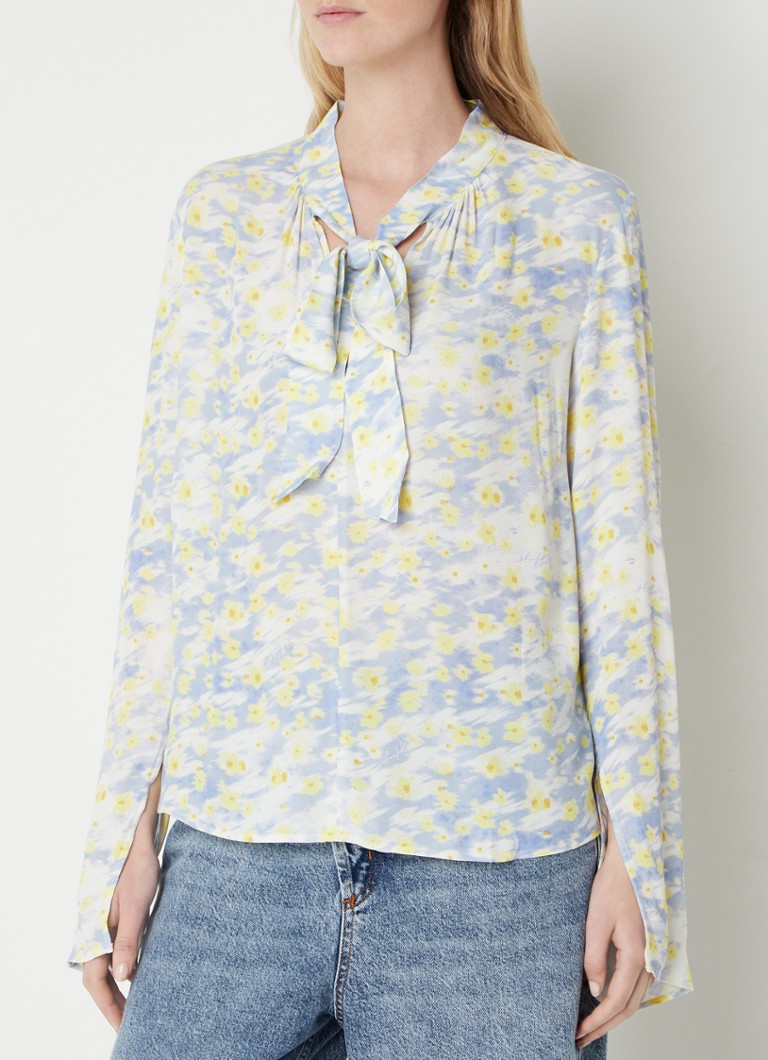 HUGO BOSS  Cinoni tuniek met bloemenprint en sjaalkraag