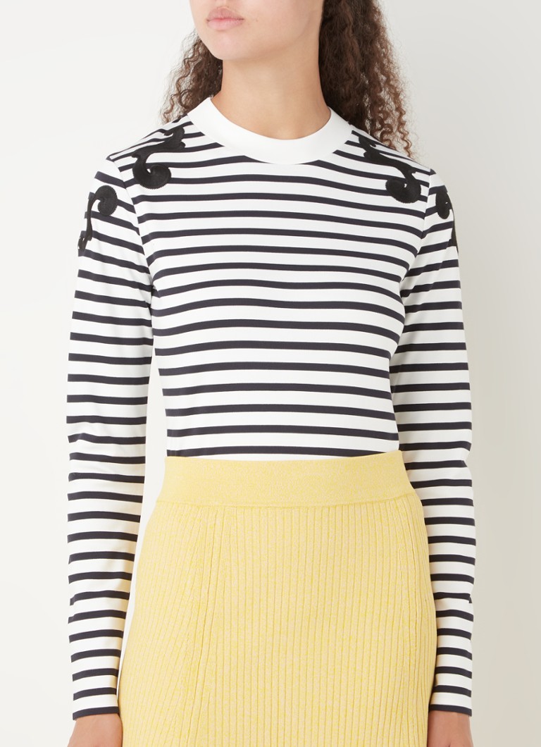 Claudie Pierlot Breton long sleeve with stripe print and embroidery