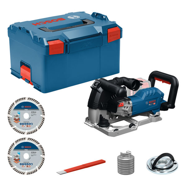 Défonceuse murale sans fil Bosch Blue 06016C5000 GNF18V-40 + kit d'accessoires (batterie et chargeur non inclus) en L-Boxx