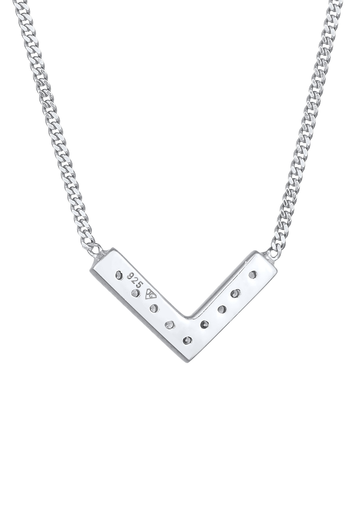 Elli női csillogó elegáns V alakú gyűrű cirkónia kristállyal 925 sterling ezüstből